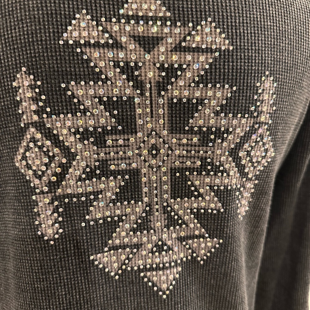 Talk about Western Bling’n Texas! Thermal long sleeve Tunic - 1X - Picture 3 of 7